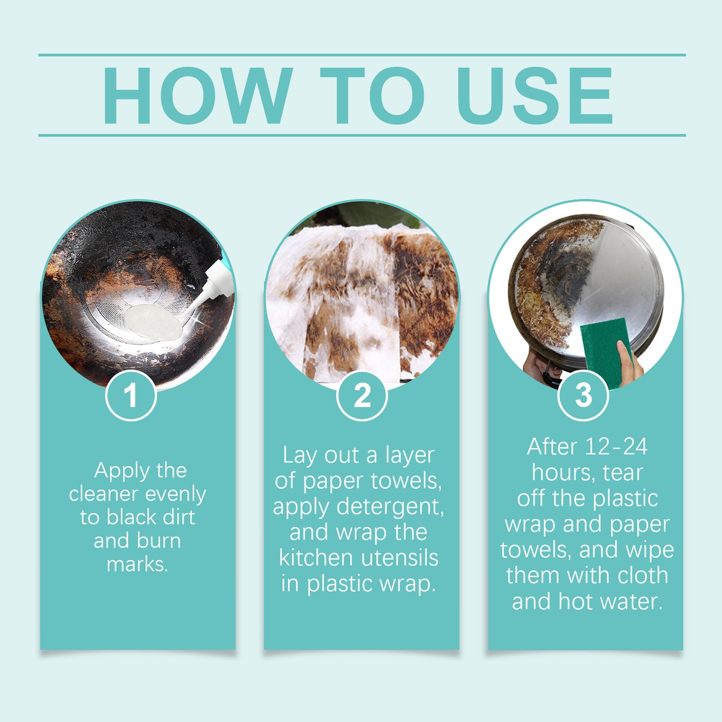 Kitchen Cleaner, Cooktop Range Hood Cooker Clean Oil Stains Black Dirt On The Bottom Of The Pan Cleanser