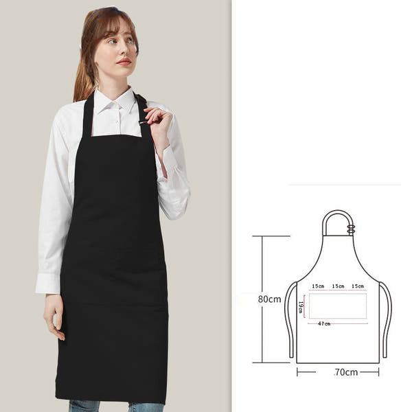 Solid color apron for kitchen and household use waterproof and oil resistant