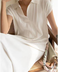 Collar loose plus size knit dress, mid length lace up dress