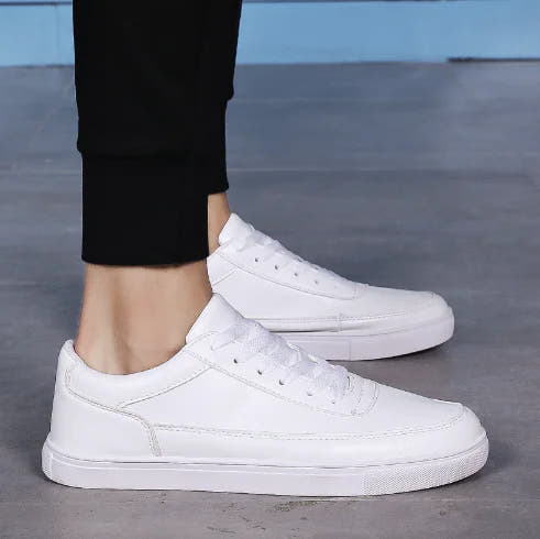Casual Korean Style White Sneakers for Men
