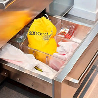 Insulated bag for keeping fresh: reusable storage organizer for bananas, lettuce and vegetables (drawstring closure)