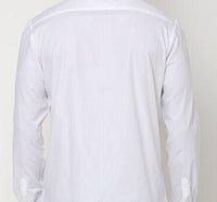 Men's Solid Satin Stylish Casual Shirt White