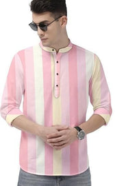 Men's Color Block Spread Collar Casual Shirt