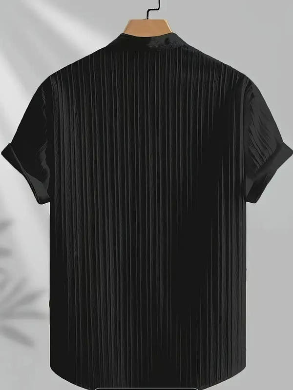 Men's Solid Retro Short Sleeves Button-Up Shirt Pack of 3