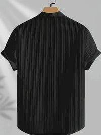 Men's Solid Retro Short Sleeves Button-Up Shirt Pack of 3