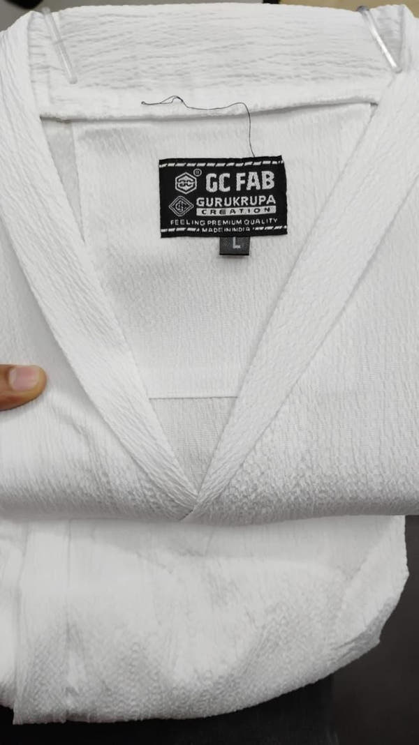 Men's Crinkled Co-Ord Set White