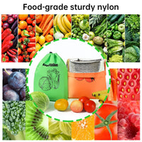 Insulated bag for keeping fresh: reusable storage organizer for bananas, lettuce and vegetables (drawstring closure)