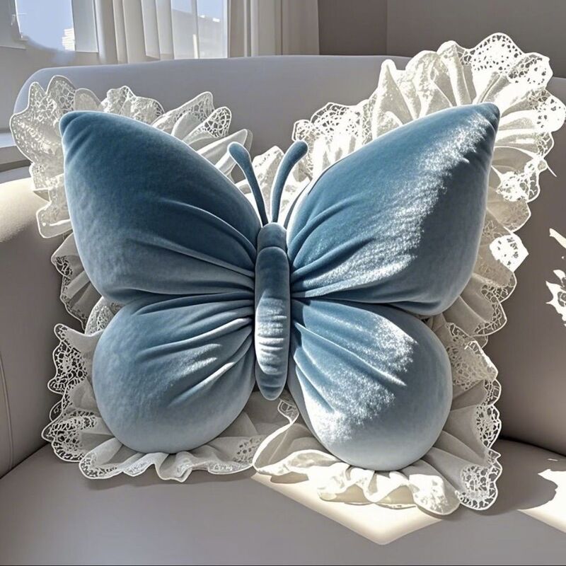 Butterfly Princess Pillow - Office, Living Room, Bedroom (with Bow). Sofa/Car Cushion, New Home Decor