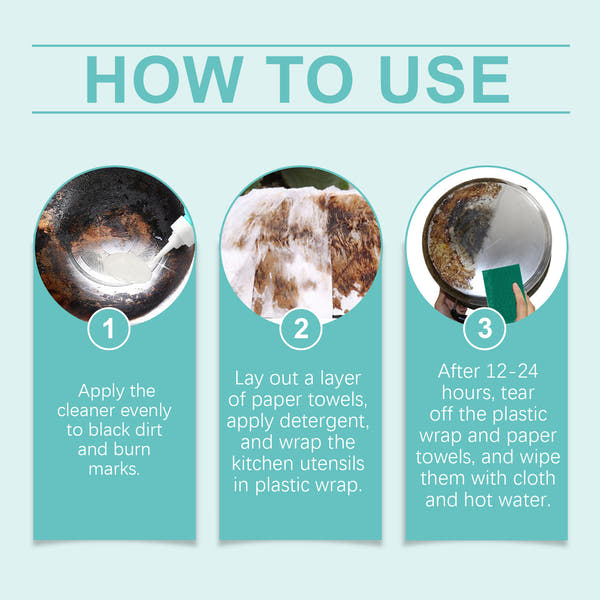 Kitchen Cleaner, Cooktop Range Hood Cooker Clean Oil Stains Black Dirt On The Bottom Of The Pan Cleanser