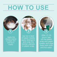 Kitchen Cleaner, Cooktop Range Hood Cooker Clean Oil Stains Black Dirt On The Bottom Of The Pan Cleanser