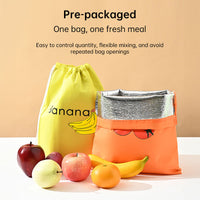 Insulated bag for keeping fresh: reusable storage organizer for bananas, lettuce and vegetables (drawstring closure)