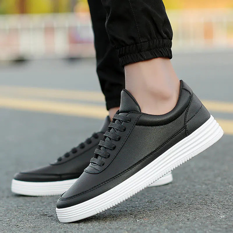 Casual Korean Style White Sneakers for Men