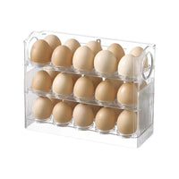 Large-capacity fridge egg storage, portable multi-layer tray, auto-open/close holder