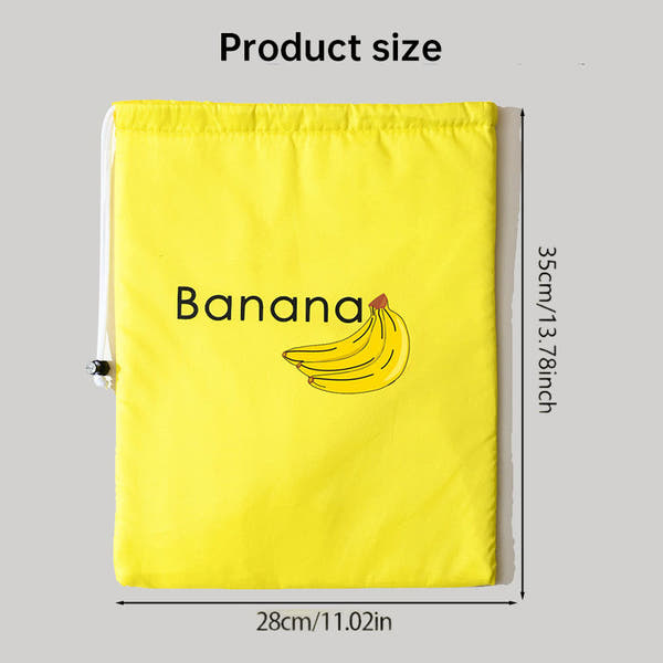 Insulated bag for keeping fresh: reusable storage organizer for bananas, lettuce and vegetables (drawstring closure)