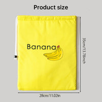 Insulated bag for keeping fresh: reusable storage organizer for bananas, lettuce and vegetables (drawstring closure)