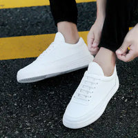 Casual Korean Style White Sneakers for Men