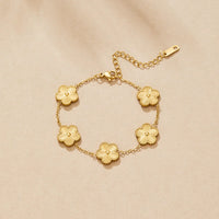 Golden Clover Flower Bracelet