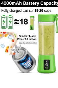 Keiby Citom Portable Electric Nail Drill J-u-!-c-e-r 380ML USB Rechargeable Blender Heavy Duty Juicer, 6 Blades, Mini Handheld Fruit Hand Mixer for Home & Outdoor Use