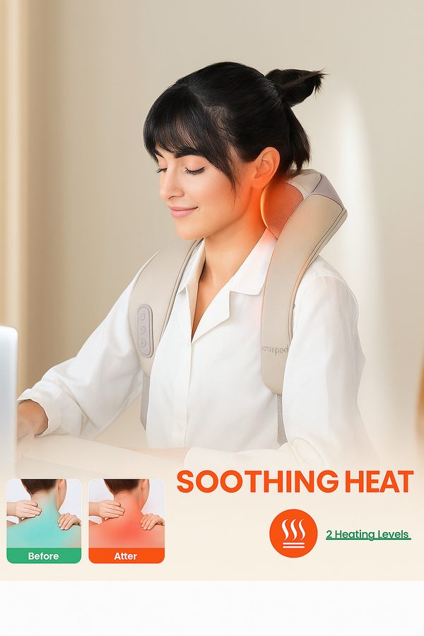 SELLASTIC Neck Back Shoulder Massager for Pain Relief Deep Tissue 5D Kneading Shiatsu Roller Massage Machine for Body Aches Pains with Infrared Heat Therapy for Body Relax, Neck Cervical, Muscles, Waist, Calf, Legs