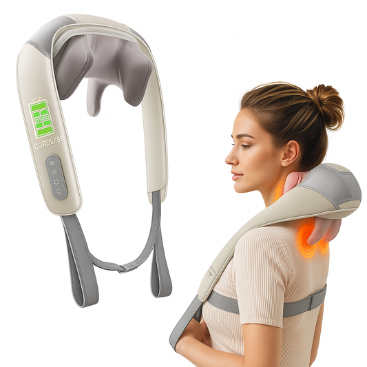 SELLASTIC Neck Back Shoulder Massager for Pain Relief Deep Tissue 5D Kneading Shiatsu Roller Massage Machine for Body Aches Pains with Infrared Heat Therapy for Body Relax, Neck Cervical, Muscles, Waist, Calf, Legs