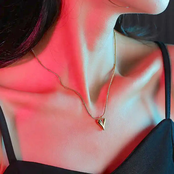 Heart Ball Pendant Necklace – Dainty Love Charm Jewelry Gift