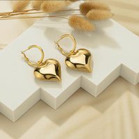 Chunky Heart Hoop Earrings