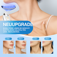 Wrinkle Remover Face Massager Slimming and Uplift Wand - Eye, Face, Neck Massage Roller, Double Chin Reducer, Skin Tightening Facial Toning for Smooth Glowing Skin (7 in 1 LED, Multicolor)