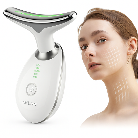 Wrinkle Remover Face Massager Slimming and Uplift Wand - Eye, Face, Neck Massage Roller, Double Chin Reducer, Skin Tightening Facial Toning for Smooth Glowing Skin (7 in 1 LED, Multicolor)