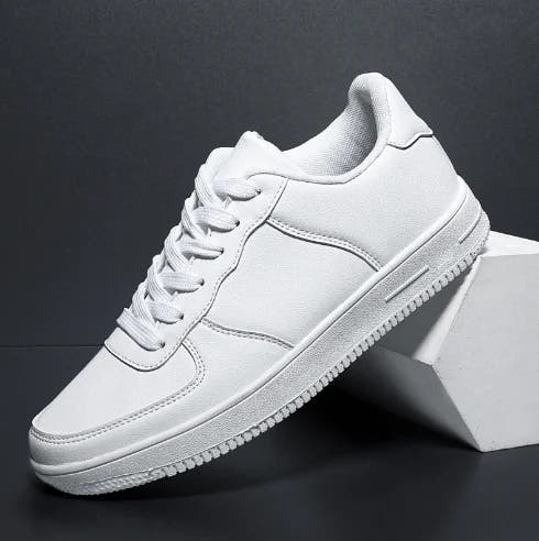 Casual Korean Style White Sneakers for Men